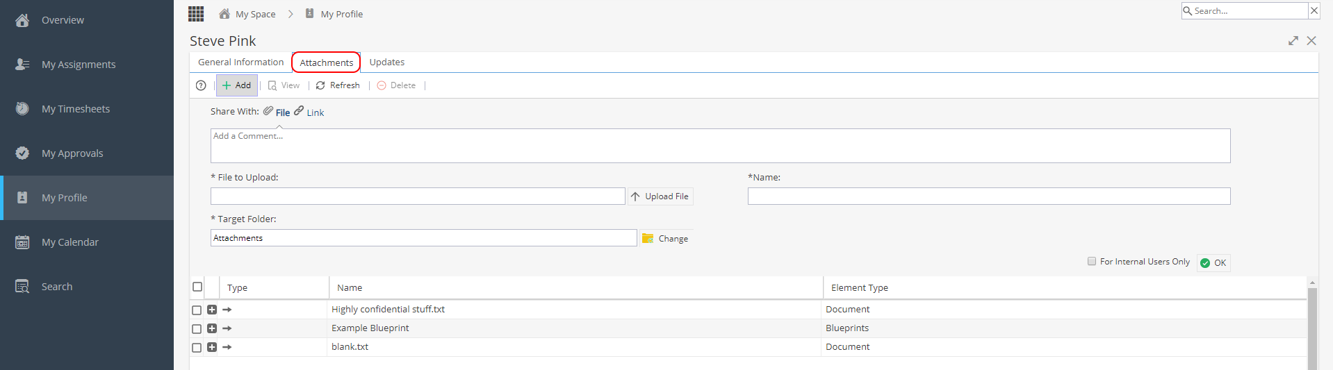 My Profile - Attachments – Hydra Support
